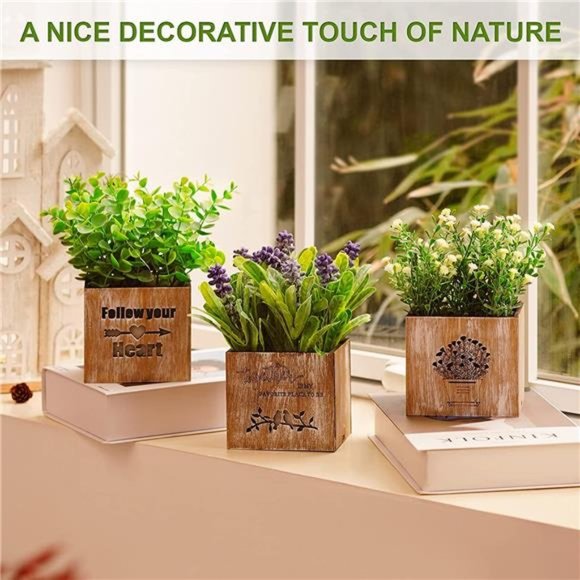 Artificial Plants & Flowers with Nightlight, Potted Fake Plants Home Decor Faux - Picture 5 of 6